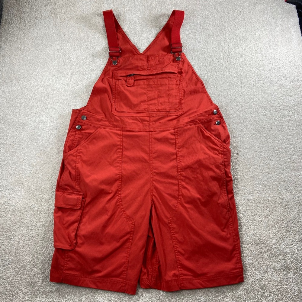 Duluth Trading Co Bib Overalls Women XXL Orange Heirloom Gardening Shorts